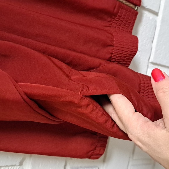 Bon Worth Burnt Orange  Floral Detail Zip Up Jacket. Size XL Petite - Picture 6 of 8